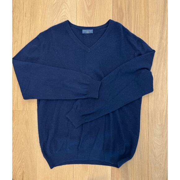 Mens Joseph and Lyman blue 100% Cashmere Vneck Sweater size Large - Picture 1 of 3